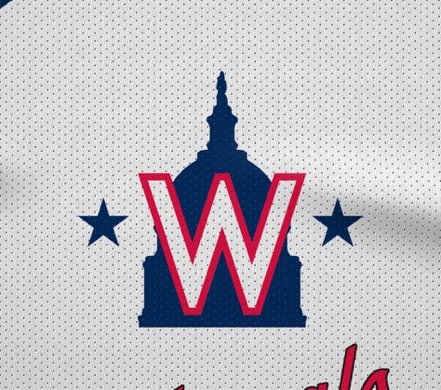 Nationals wallpaper with red and navy graphics on a light jersey texture